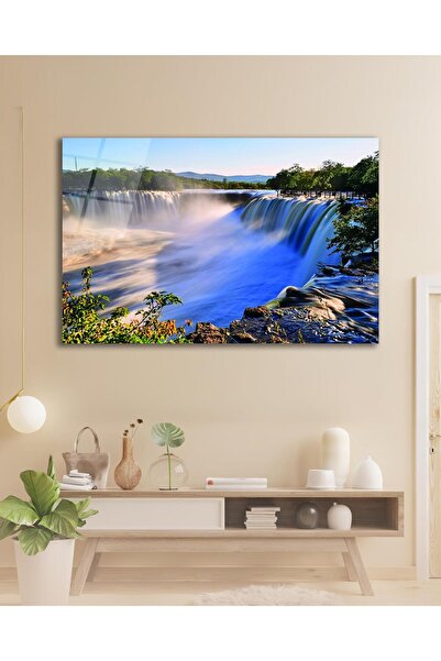 idealizbiz Natură Cascada Peisaj Pictură pe sticlă Modern Home Office Salon Cadou Pictură mare Decor de perete