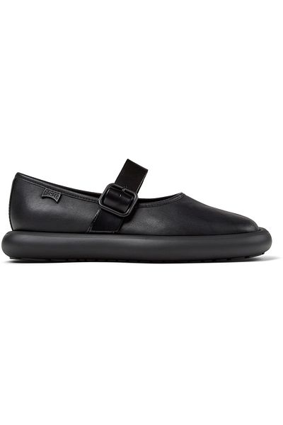 CAMPER Women's Black Genuine Leather Stylish Loafer with Hook And Loop Strap - Onda