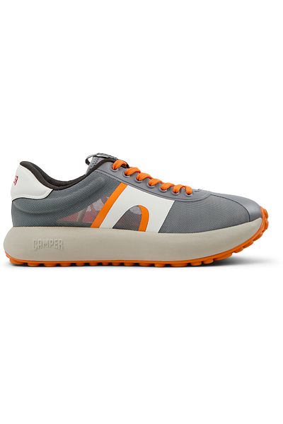CAMPER Men's Grey Breathable Walking Shoes With Hook And Loop Straps For Ultimate Comfort Pelotasathens