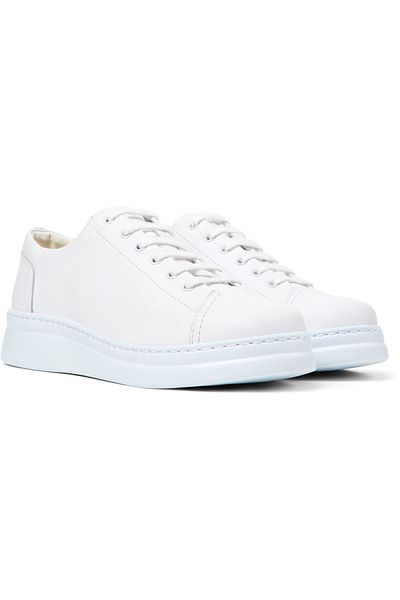 CAMPER Women's White Platform Sneakers, Hook And Loop, Daily Comfort, Classic Genuine Leather Runnerup