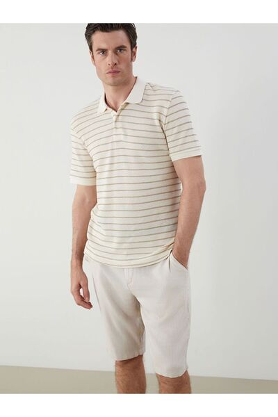 LC Waikiki Southblue Polo Neck Striped Men's T-Shirt