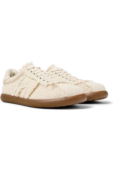 CAMPER Men's Beige Flexible Sneakers Lightweight Hook And Loop Soft Sole Comfortable Pelotassoller