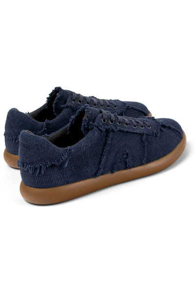 CAMPER Men's Navy Sneakers with Tassel Detail, Lightweight Soft Sole, Cotton, Lace-Up Pelotassoller