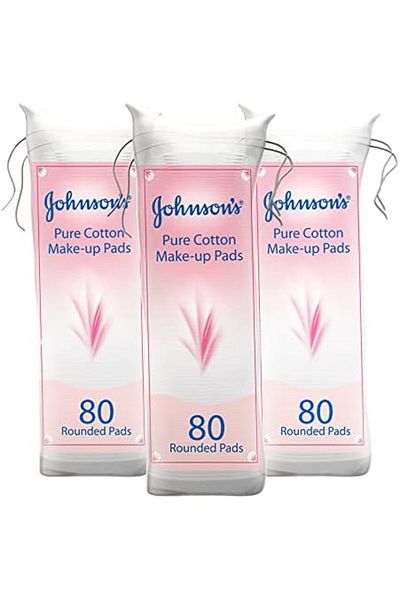Johnson & Johnson Johnson’s Pure Cotton Makeup Pads, Pack of 3x80 Rounded Pads