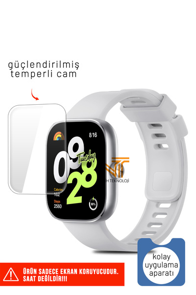 Nezih Case Redmi Watch 4 Uyumlu Güçlendirilmiş Temperli Cam Ekran Koruyucu