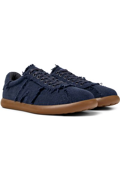 CAMPER Men's Navy Sneakers with Tassel Detail, Lightweight Soft Sole, Cotton, Lace-Up Pelotassoller