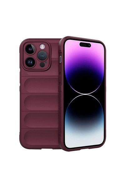 SKYDDAR INNOVATION Case for iPhone 14 Pro Max, Vogue, Silicone Mat, Bordeaux, sticker set