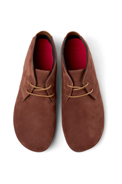 CAMPER Women's Brown Genuine Leather Lace-Up Ankle Boots with Stretch Detail and Comfy Sole RightNina