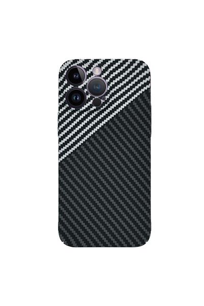 SKYDDAR INNOVATION Case for iPhone 14 Pro Max, carbon texture, Carbonite FiberShell, Gray, sticker set