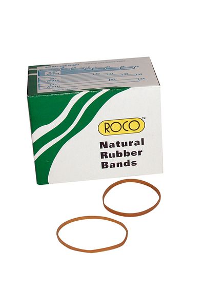 Roco Natural Rubber Bands – #33 Size, Brown | Flexible & Durable