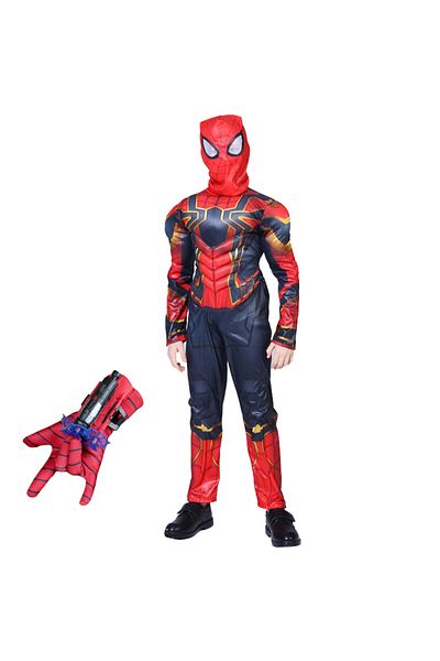 Depox Iron Spiderman costume set, New Era, red, glove with suction cups included, 3-5 years, 100-110 cm