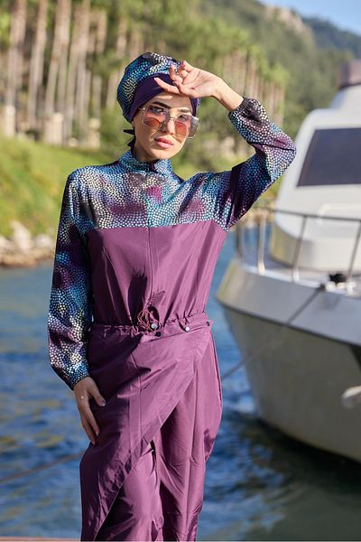 NS TASARIM MAYO Beaded Model Allerli Design Hijab Jumpsuit Swimsuit