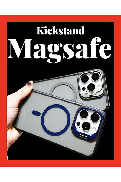 Gtech Husa Camera Lens Kickstand, Magsafe, compatibila cu Apple iPhone 16 Pro Max, TPU, Heavy Duty, Fumuri