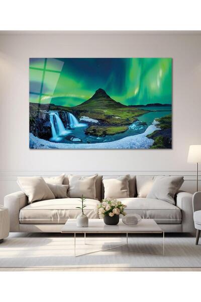 idealizbiz Northern Lights Sticla Pictură Cadou Pictură Mare Decor Birou Acasă