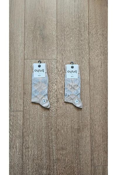 Aytuğ Aytuğ Summer Season 2 Pairs Bamboo Men's (Beige) Diamond Socks - 14002-2