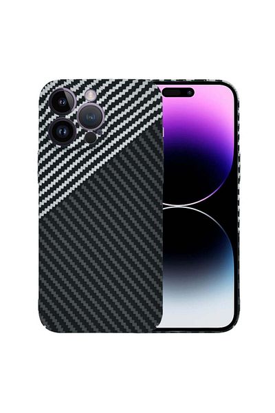 SKYDDAR INNOVATION Case for iPhone 14 Pro Max, carbon texture, Carbonite FiberShell, Gray, sticker set