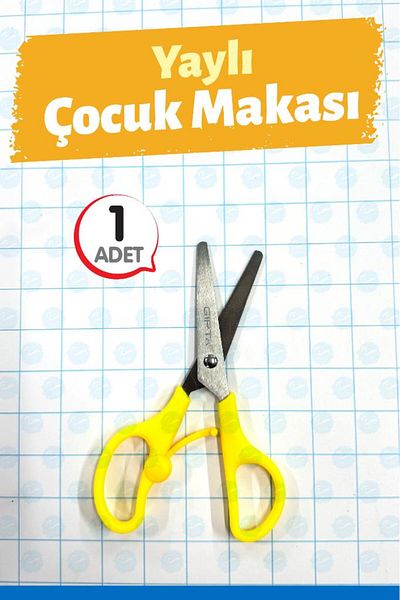 t tuğset etiket Protected Blunt Tip Plastic Body Spring Children's Scissors 1 Piece-T1420