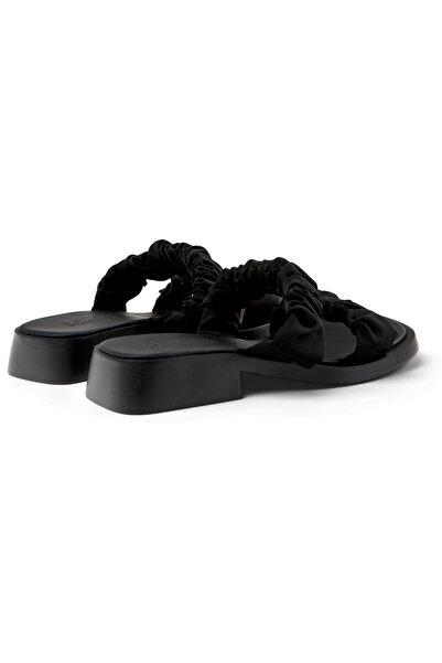 CAMPER Women's Black Hook And Loop Comfort Short Wedge Heels Daily Stylish Double Strap Dana