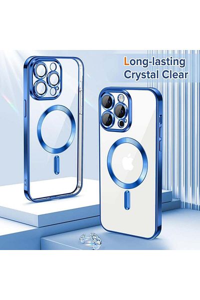 SKYDDAR INNOVATION Case for iPhone 14 Pro, Luxury Shield Magsafe, Shockproof Protection, Blue, sticker set