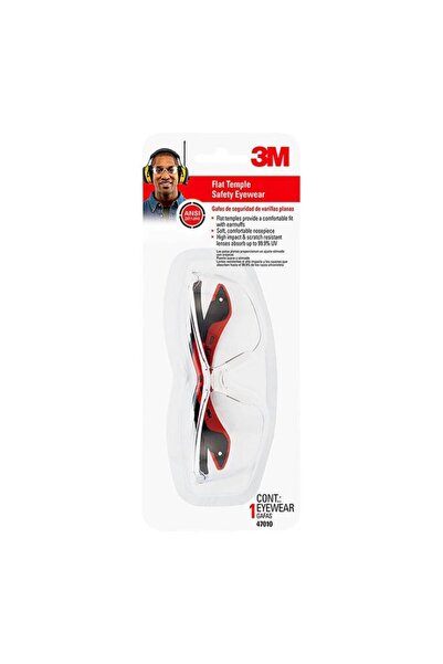 Generic 3M Flat Temple Anti-Scratch Safety Eyewear Glasses Red and Clear