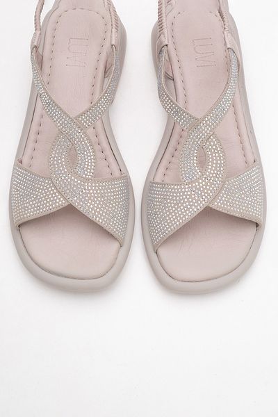 LuviShoes Γυναικεία σανδάλια AURORA Stone Γνήσιο Δέρμα Stone