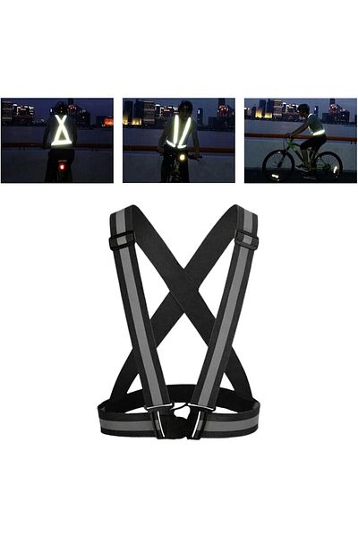 Motobros Reflective Vest Black - Motorcycle, Bicycle and Scooter Night Vision (Compliant with New Laws)