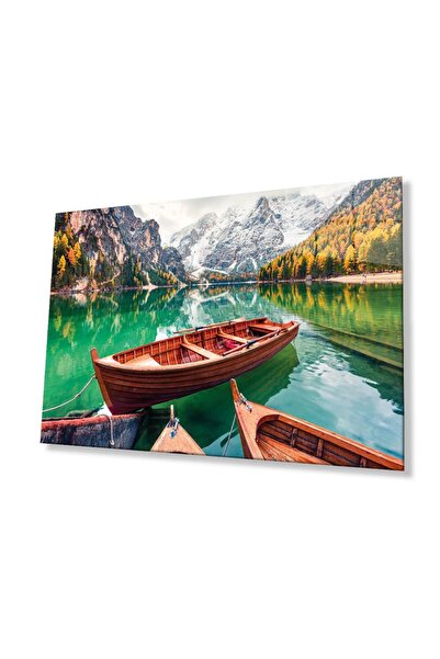 idealizbiz Caiac Lake Landscape Sticlă 4mm Sticlă temperată durabilă