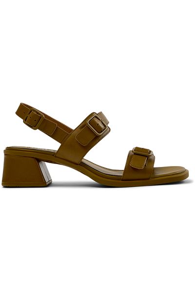 CAMPER Women's Green Genuine Leather Heels with Buckle & Soft Sole - Elegant Strap Detail Kora