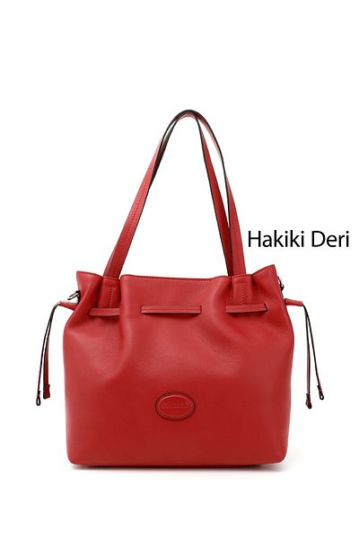 GÖNDERİ(R) Women / Girls Red Genuine Leather Hand and Shoulder Bag