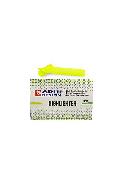 Arhi Design Highlighter SET Creative Writing, yellow - 12 pcs/set