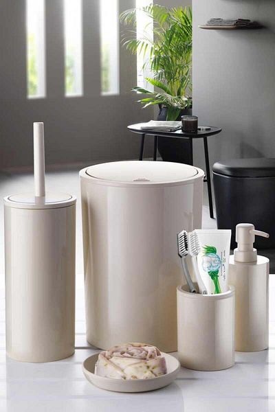 Prima Nova Primanova Flores 5-Piece Bathroom Set - Beige