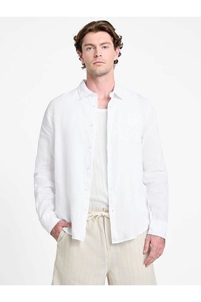Guess Ανδρικό λινό πουκάμισο Ls Napa