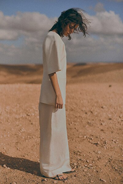 H&M Daralan Belli İnce Triko Üst