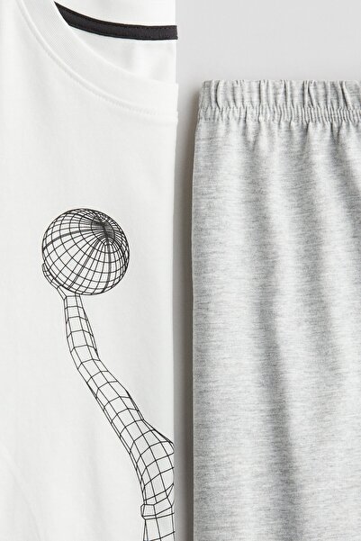 H&M Pamuklu Jarse Pijama Takımı