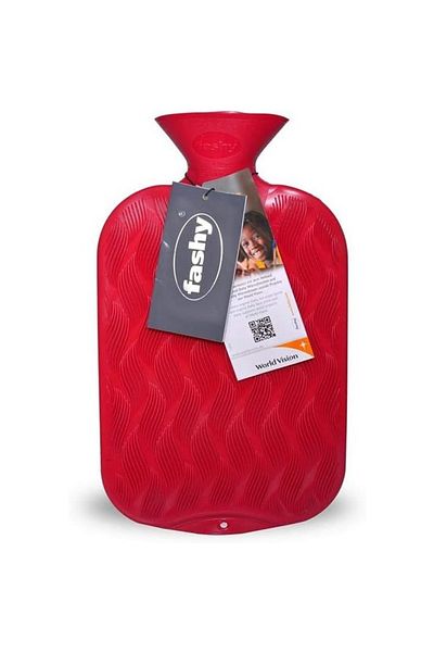 Fashy Hot Water Bag Chequer Ribbed Cranberry 6437-42