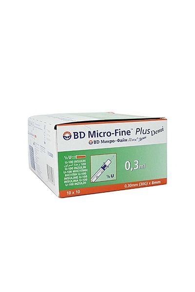 Bd MicroFine Insuline Syringe 1ML 30G 8Mm