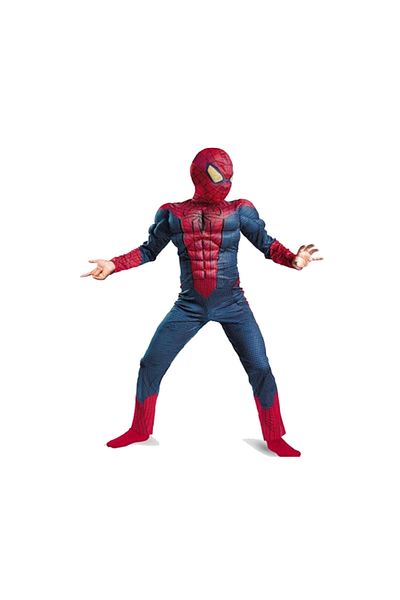 Depox Spiderman costume with muscles for children, red, 3-5 years, 95-110 cm