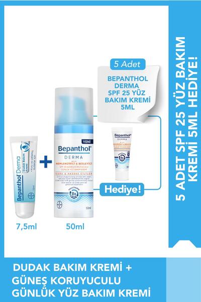 Bepanthol Yüz Bakım Kremi Spf 50ml Dudak Kremi 7.5ml Spf Mini Yüz Kremi