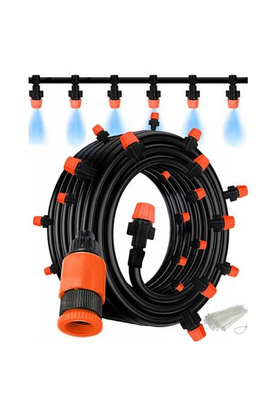 xpress sales Sistem de irigații ideal pentru gazon/grădină/terasă, plastic, perdea de apă, duze reglabile, 10 m, Mu