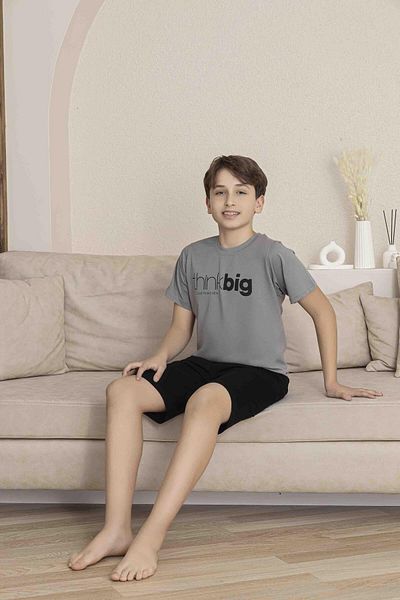 RAPAPA Boys' Bottom Top Short Sleeve Bermude Boy Shorts Suit Pajamas Suit 4006g
