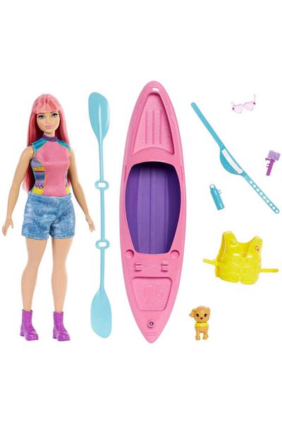 mattel Set de joaca Barbie Camping - Daisy, cu caiac si accesorii