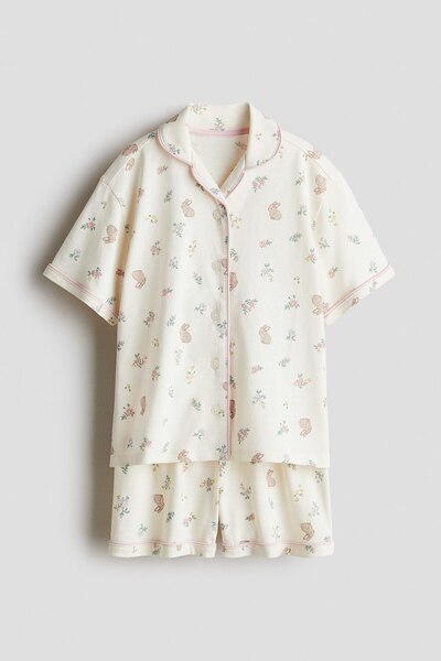 H&M Desenli Jarse Pijama Takımı