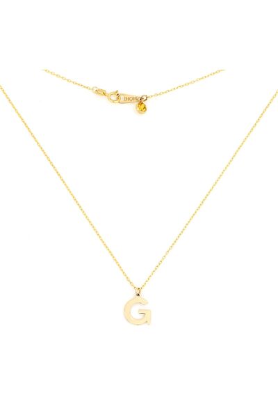 MOHI Fine Jewellery Lant cu initiala G din aur galben de 14k