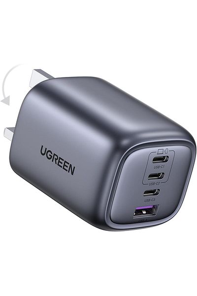 Ugreen 2025 4-Port Nexode 65W USB C Charger Foldable GaN Laptop Adapter Type C Fast Wall Charger Plu