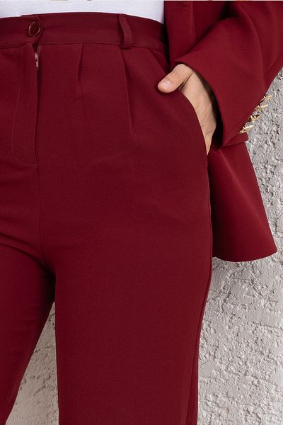 Tesettür Dünyası Elastic Waist Palazzo Trousers Tsd250176 Burgundy
