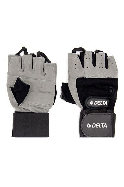 Delta Gray Weight Body Fitness Gloves with Long Wrist Bandage - Wrist Wraps