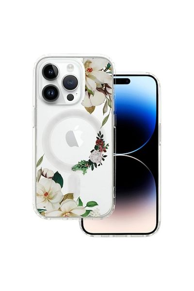 Gtech Husa compatibila cu iPhone 14 Pro, G-Tech Flower Power, Compatibila cu Incarcarea Wireless MagSafe,