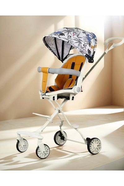 Yelajoy Foldtable Baby Stroller, With Two-way Seat,360 Degree Wheels, 90×72×68cm,For 0-144 Months,White