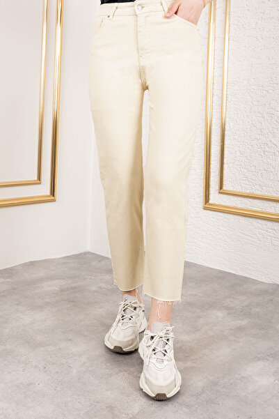 Tesettür Dünyası Pocket Cut Long Jeans Tsd250160 Beige