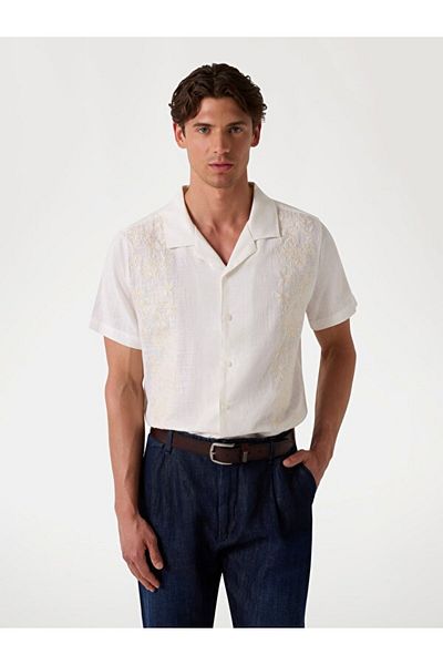 Guess Ss Mosley Men's Linen Blend Shirt